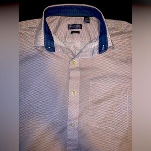 Nice Dress Shirt | VAN HEUSEN | Diamond & X pattern | Orange/Blue | Slim Fit